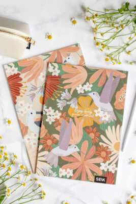 Ruudut ja viivat -muistivihkosetti Jungle & Birdies (2kpl)