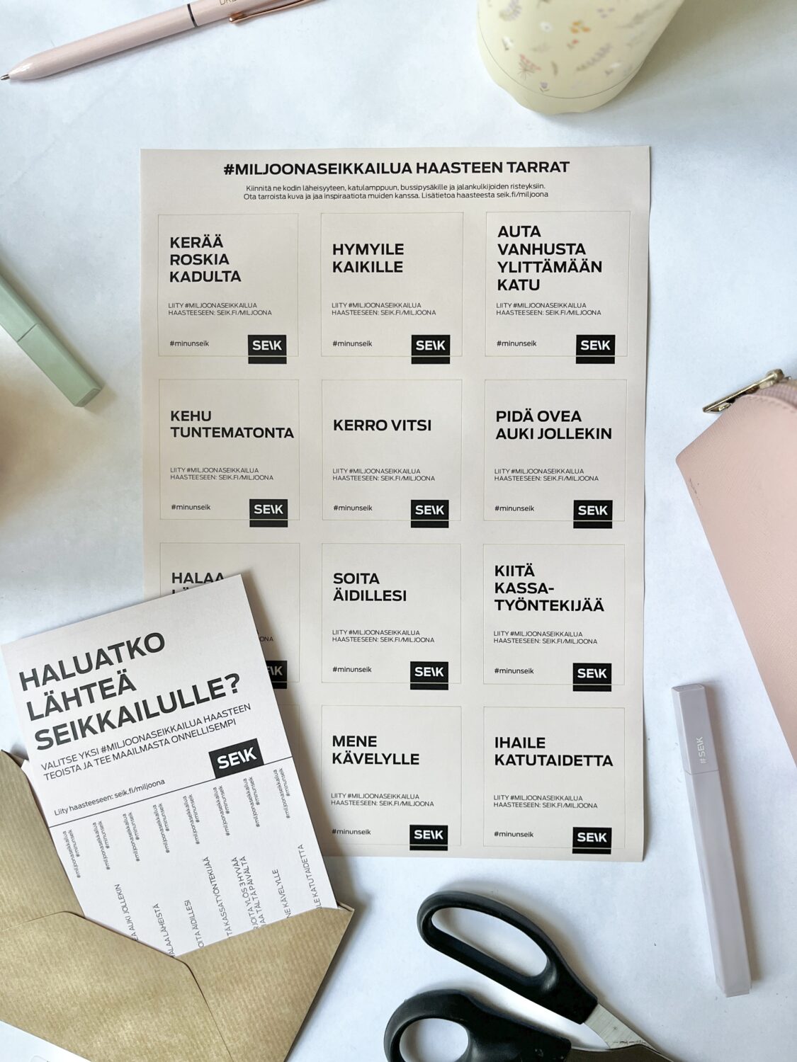 #miljoonaseikkailua haasteen ilmaiset tarrat & lahja SEIKiltä