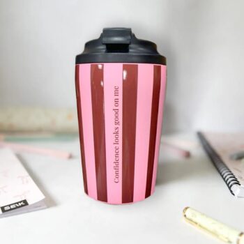Kahvi termosmuki - confidence looks good on me (350ml)