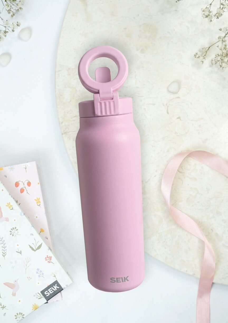 2-in-1 Thermos-juomapullo magneettisella puhelinpidikkeellä – Vaaleanpunainen (Copy)